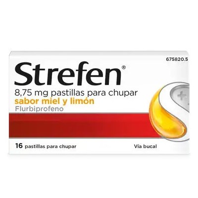 Comprar STREFEN 8,75 mg 16 PASTILLAS PARA CHUPAR (SABOR MIEL Y LIMON) al mejor precio en NuestraFarma, tu farmacia online