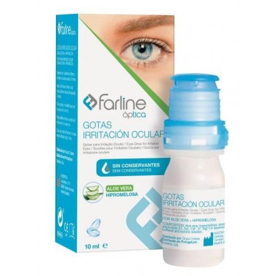 Comprar FARLINE OPTICA GOTAS IRRITACION OCULAR ALOE VERA + HIPROMELOSA 10 ML MULTIDOSIS al mejor precio en NuestraFarma, tu farmacia online