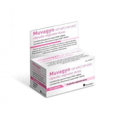 Comprar MUVAGYN 10^8 UFC/ 10^8 UFC 8 CAPSULAS VAGINALES al mejor precio en NuestraFarma, tu farmacia online
