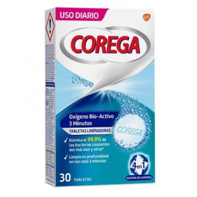 Comprar COREGA OXIGENO BIO-ACTIVO 3 MINUTOS 30 TABLETAS al mejor precio en NuestraFarma, tu farmacia online