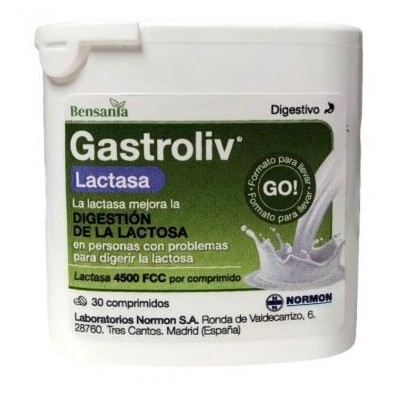 Comprar BENSANIA GASTROLIV LACTASA 4.500 FCC 30 COMPRIMIDOS al mejor precio en NuestraFarma, tu farmacia online