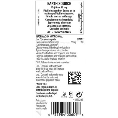 Comprar SOLGAR EARTH SOURCE KOJI IRON 30 CAPSULAS VEGETALES al mejor precio en NuestraFarma, tu farmacia online