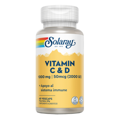 Comprar SOLARAY VITAMIN C (1000 MG) + D (2000 UI) 60 CAPSULAS VEGETALES al mejor precio en NuestraFarma, tu farmacia online