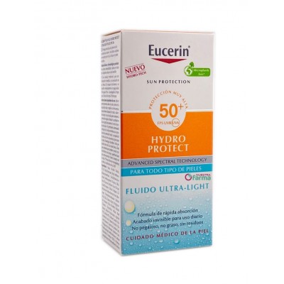 Comprar EUCERIN SUN PROTECTION HYDRO PROTECT FPS 50+ FLUIDO ULTRA LIGHT 50 ML al mejor precio en NuestraFarma, tu farmacia online