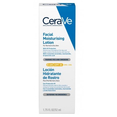 Comprar CERAVE LOCION HIDRATANTE DE ROSTRO SPF30 52 ML al mejor precio en NuestraFarma, tu farmacia online