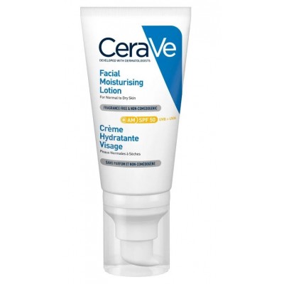 Comprar CERAVE LOCION HIDRATANTE DE ROSTRO SPF50 52 ML al mejor precio en NuestraFarma, tu farmacia online