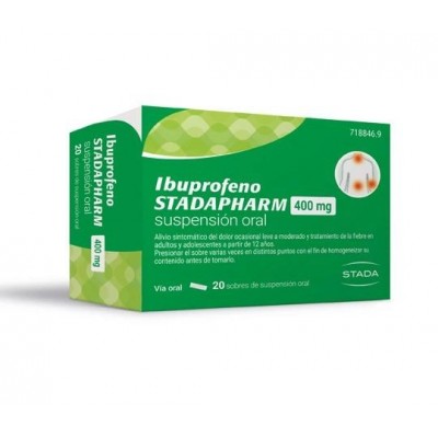 Comprar IBUPROFENO STADAPHARM EFG 400 MG 20 SOBRES SUSPENSION ORAL 10 ML al mejor precio en NuestraFarma, tu farmacia online