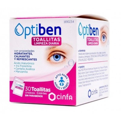 Comprar OPTIBEN TOALLITAS LIMPIEZA DIARIA 30 UNIDADES al mejor precio en NuestraFarma, tu farmacia online