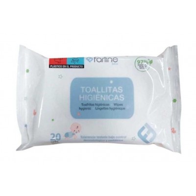 Comprar FARLINE BEBE TOALLITAS HIGIENICAS 20 UNIDADES al mejor precio en NuestraFarma, tu farmacia online