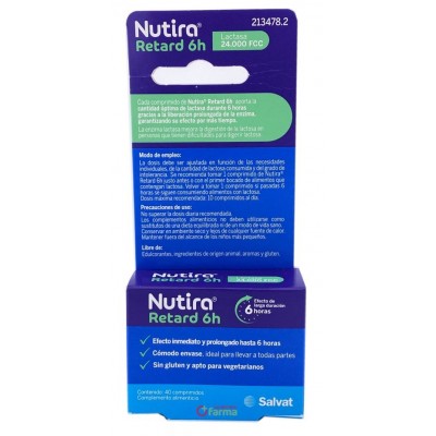 Comprar NUTIRA RETARD 6H 40 COMPRIMIDOS LIBERACION PROLONGADA al mejor precio en NuestraFarma, tu farmacia online