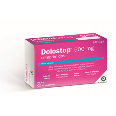 Comprar DOLOSTOP 500 MG 20 COMPRIMIDOS al mejor precio en NuestraFarma, tu farmacia online