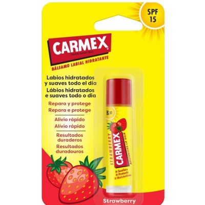 Comprar CARMEX STRAWBERRY BALSAMO LABIAL HIDRATANTE SPF15 STICK 4,25 G al mejor precio en NuestraFarma, tu farmacia online