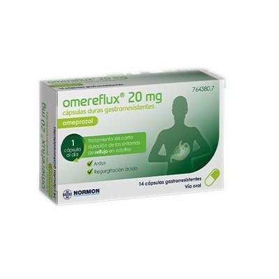 Comprar OMEREFLUX 20 MG 14 CAPSULAS GASTRORRESISTENTES al mejor precio en NuestraFarma, tu farmacia online