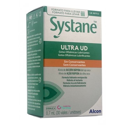 Comprar SYSTANE ULTRA UD GOTAS OFTALMICAS LUBRICANTES 0,7 ML 30 MONODOSIS al mejor precio en NuestraFarma, tu farmacia online