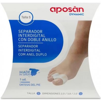 Comprar APOSAN DYNAMIC SEPARADOR INTERDIGITAL CON DOBLE ANILLO TALLA S 1 UNIDAD al mejor precio en NuestraFarma, tu farmacia online