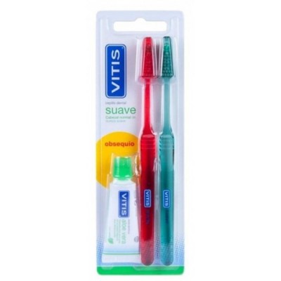 Comprar VITIS CEPILLO DENTAL SUAVE DUPLO al mejor precio en NuestraFarma, tu farmacia online
