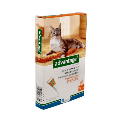 Comprar ADVANTAGE 40 MG SOLUCION SPOT-ON PARA GATOS 4 PIPETAS 0,4 ML al mejor precio en NuestraFarma, tu farmacia online