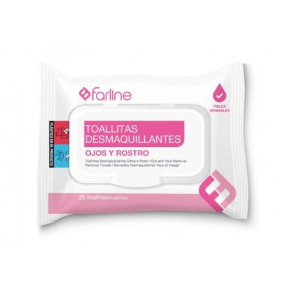 Comprar FARLINE TOALLITAS DESMAQUILLANTES 25 UNIDADES al mejor precio en NuestraFarma, tu farmacia online