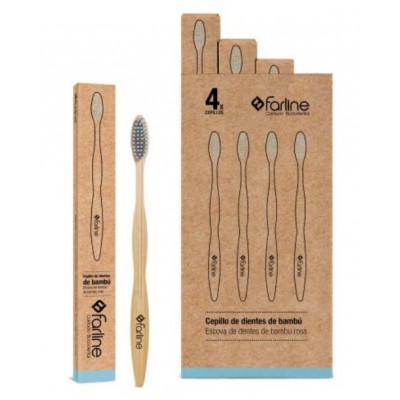 Comprar FARLINE CEPILLO DENTAL BAMBU JUNIOR AZUL 3 UNIDADES al mejor precio en NuestraFarma, tu farmacia online