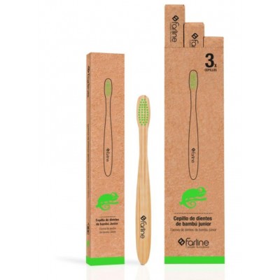 Comprar FARLINE CEPILLO DENTAL BAMBU JUNIOR VERDE 3 UNIDADES al mejor precio en NuestraFarma, tu farmacia online