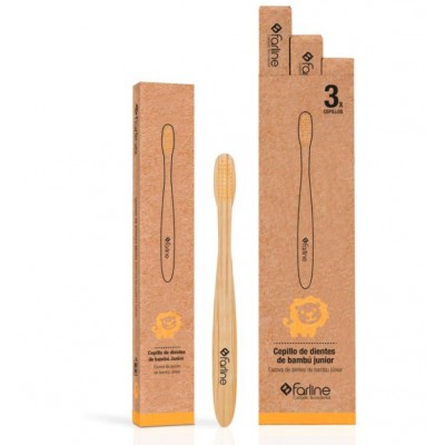 Comprar FARLINE CEPILLO DENTAL BAMBU JUNIOR NARANJA 3 UNIDADES al mejor precio en NuestraFarma, tu farmacia online