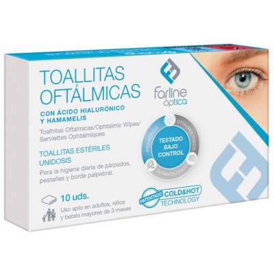 Comprar FARLINE OPTICA TOALLITAS OFTALMICAS AH COLD&HOT 10 UNIDADES al mejor precio en NuestraFarma, tu farmacia online