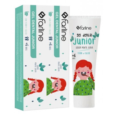 Comprar FARLINE GEL DENTAL JUNIOR +6 AÑOS SABOR MENTA SUAVE PACK 2 X 75 ML al mejor precio en NuestraFarma, tu farmacia online