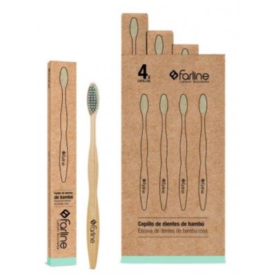 Comprar FARLINE CEPILLO DENTAL BAMBU VERDE 4 UNIDADES al mejor precio en NuestraFarma, tu farmacia online