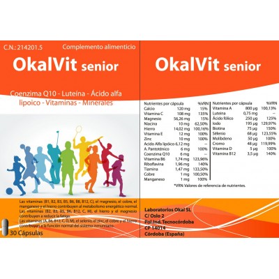 Comprar OKALVIT SENIOR 30 CAPSULAS al mejor precio en NuestraFarma, tu farmacia online