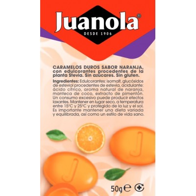 Comprar JUANOLA CARAMELOS SIN AZUCAR SABOR NARANJA 50 G al mejor precio en NuestraFarma, tu farmacia online
