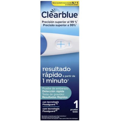 Comprar CLEARBLUE PRUEBA DE EMBARAZO DETECCION RAPIDA 1 UNIDAD al mejor precio en NuestraFarma, tu farmacia online