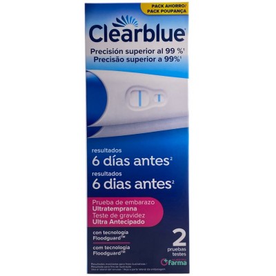 Comprar CLEARBLUE PRUEBA DE EMBARAZO ULTRATEMPRANA 2 UNIDADES al mejor precio en NuestraFarma, tu farmacia online