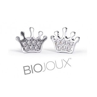 BIOJOUX PENDIENTES CORONA 8 MM BJT705 1 PAR