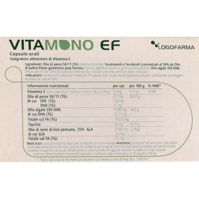 Comprar LOGOFARMA VITAMONO EF SOFTGEL ORAL CAPS 30 CAPSULAS al mejor precio en NuestraFarma, tu farmacia online
