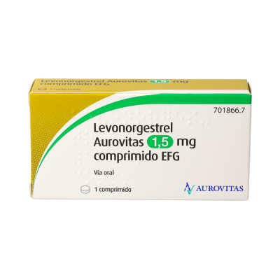 Comprar LEVONORGESTREL AUROVITAS EFG 1,5 MG 1 COMPRIMIDO al mejor precio en NuestraFarma, tu farmacia online