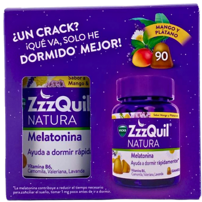 Comprar ZZZQUIL NATURA 90 GUMMIES SABOR MANGO & PLATANO PACK al mejor precio en NuestraFarma, tu farmacia online