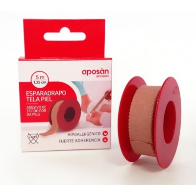 Comprar APOSAN BOTIQUIN ESPARADRAPO TELA COLOR PIEL 5 M X 1,25 CM al mejor precio en NuestraFarma, tu farmacia online