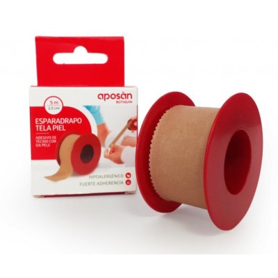 Comprar APOSAN BOTIQUIN ESPARADRAPO TELA COLOR PIEL 5 M X 2,5 CM al mejor precio en NuestraFarma, tu farmacia online