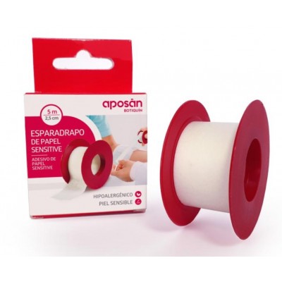 Comprar APOSAN BOTIQUIN ESPARADRAPO HIPOALERGICO PAPEL 5 M X 2,5 CM al mejor precio en NuestraFarma, tu farmacia online