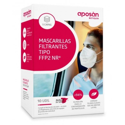 Comprar APOSAN MASCARILLA FFP2 CAJA 10 UNIDADES al mejor precio en NuestraFarma, tu farmacia online