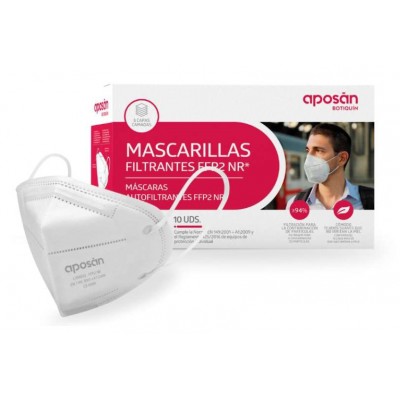 Comprar APOSAN MASCARILLA FFP2 CAJA 10 UNIDADES al mejor precio en NuestraFarma, tu farmacia online