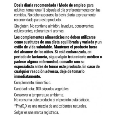 Comprar SOLGAR GOTU KOLA EXTRACTO AEREO (CENTELLA ASIATICA) 100 CAPSULAS VEGETALES al mejor precio en NuestraFarma, tu farmacia online