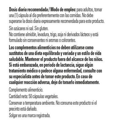 Comprar SOLGAR VITAMINA B12 (CIANOCOBALAMINA) 500 MCG 50 CAPSULAS VEGETALES al mejor precio en NuestraFarma, tu farmacia online