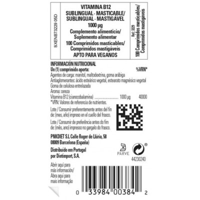 Comprar SOLGAR VITAMINA B12 (CIANOCOBALAMINA) 1000 MCG 100 COMPRIMIDOS MASTICABLES al mejor precio en NuestraFarma, tu farmacia online