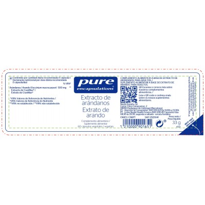 Comprar PURE ENCAPSULATIONS EXTRACTO DE ARANDANOS 60 CAPSULAS al mejor precio en NuestraFarma, tu farmacia online