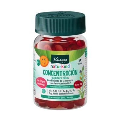 Comprar KNEIPP NATURKIND NIÑOS CONCENTRACION 30 GUMMIES SABOR NARANJA al mejor precio en NuestraFarma, tu farmacia online
