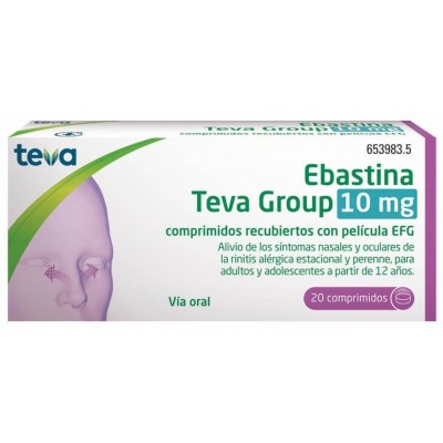 Comprar EBASTINA TEVA GROUP EFG 10 MG 20 COMPRIMIDOS RECUBIERTOS al mejor precio en NuestraFarma, tu farmacia online