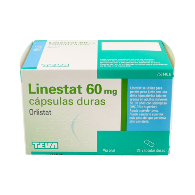 Comprar LINESTAT 60 MG 120 CAPSULAS al mejor precio en NuestraFarma, tu farmacia online