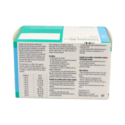 Comprar LINESTAT 60 MG 120 CAPSULAS al mejor precio en NuestraFarma, tu farmacia online