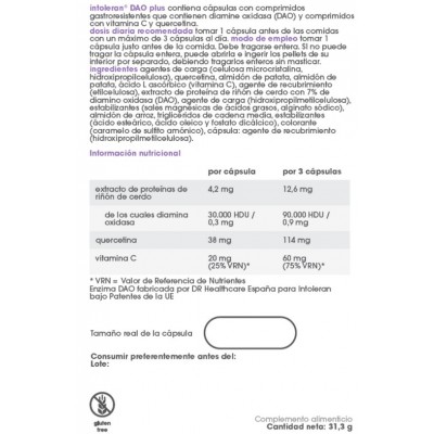 Comprar INTOLERAN DAO PLUS 50 CAPSULAS al mejor precio en NuestraFarma, tu farmacia online